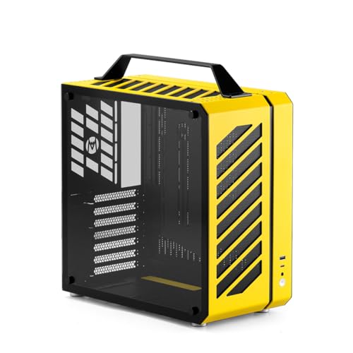 Mechanic Master C34 Ultra-Compact ATX PC Case with Handle Yellow